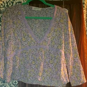 SOLD Hippie Rose Cropped Blouse XL
